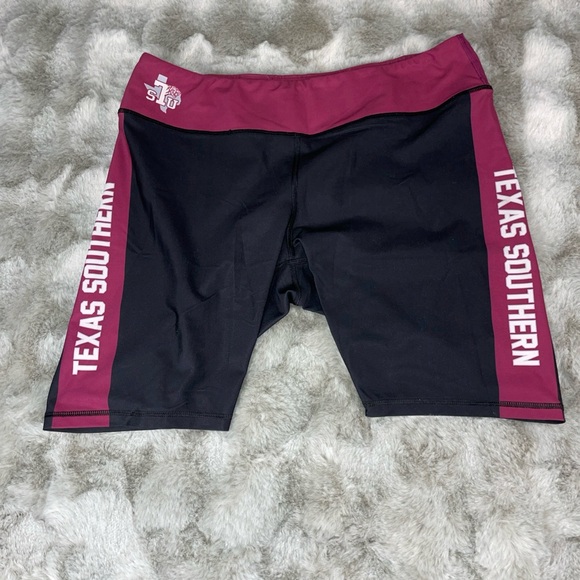 Vive La Fete Pants - Vive La Fete Texas Southern University TSU Biker Shorts Maroon Black XL-0690
